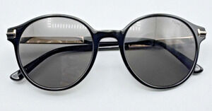 Tom Ford Sunglasses Araki TF1184 01A Black Round Frame Gray Lenses 52-20-140 New